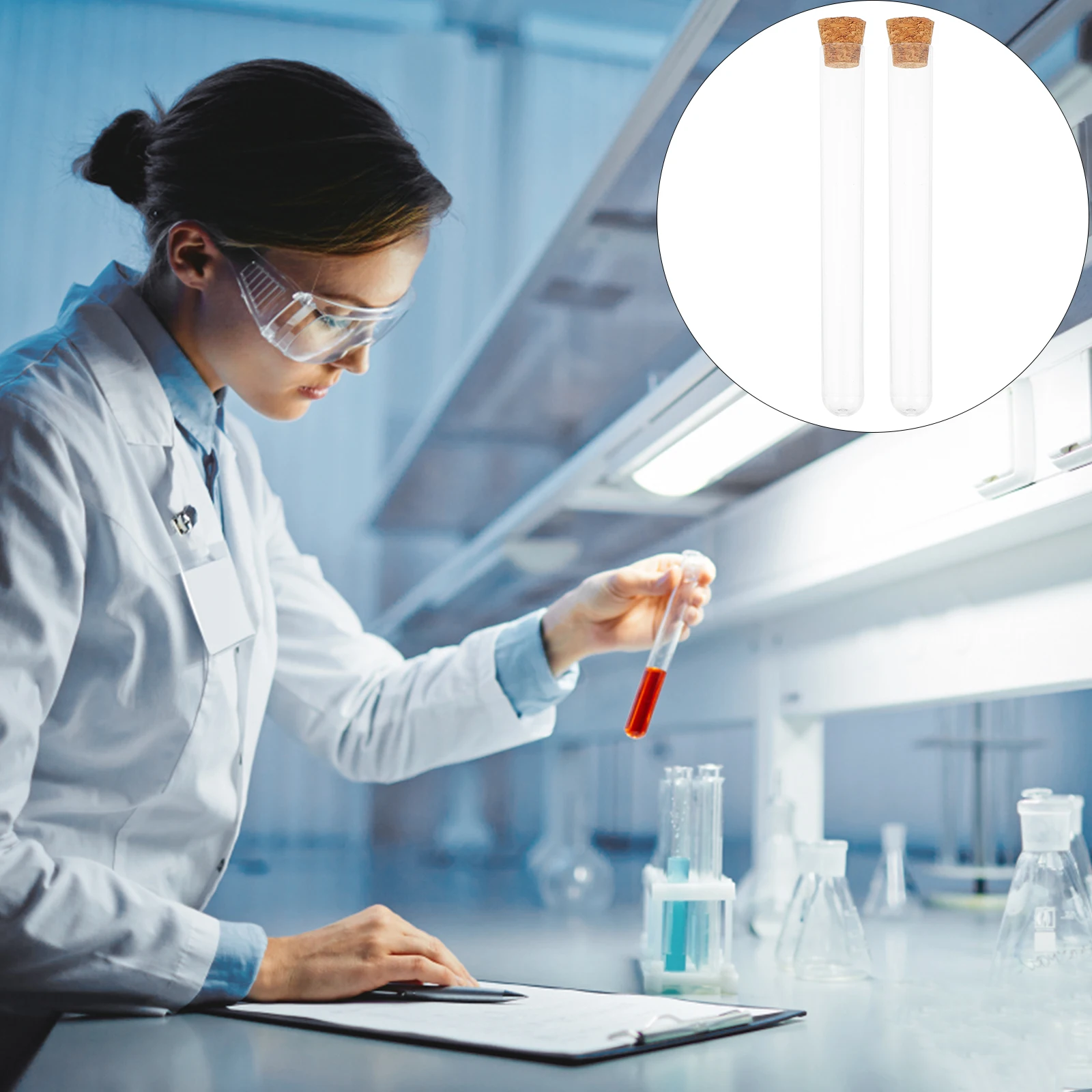 

30Pcs Plastic Test Tube Set Transparent Scientific Tubes for Experiments DIY Jewelry Making Art Remodeling Craft Projects