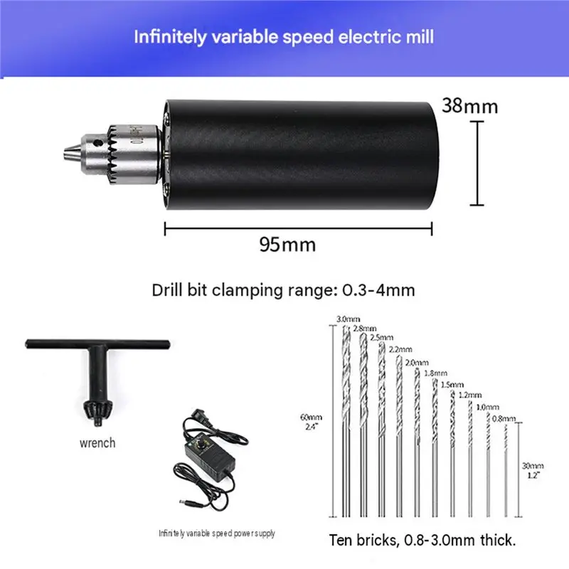 ABLJ EU Plug Stable Mini Electric Drill Grinding Machine Set For Household And Cultural Play Small