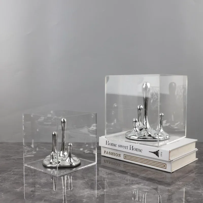 European Creative Resin Fluid Water Drop Ornament Acrylic Square Transparent Cover Living Room Entrance Home Soft Decoration