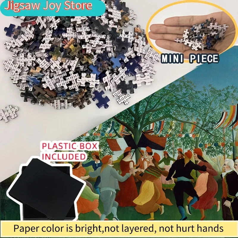 Rompecabezas de fantasía de la selva de Henri Rousseau - Rompecabezas grande de 15x10 pulgadas, desafiante para adultos con vibrante arte de la selva tropical