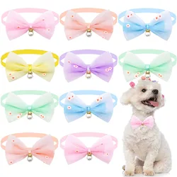 50pcs Small Dog Bowties Neckties Cute Lace Pet Bows For Dogs Pets Bow Tie Collar Dog Grooming Accessories For Small Dogs