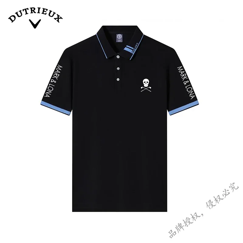 2024New Summer Mens Golf Shirt Fashion Casual Short Sleeve MARK Golf Sports Clothing Quick Dry LONA Breathable Polo T Shirt Tops