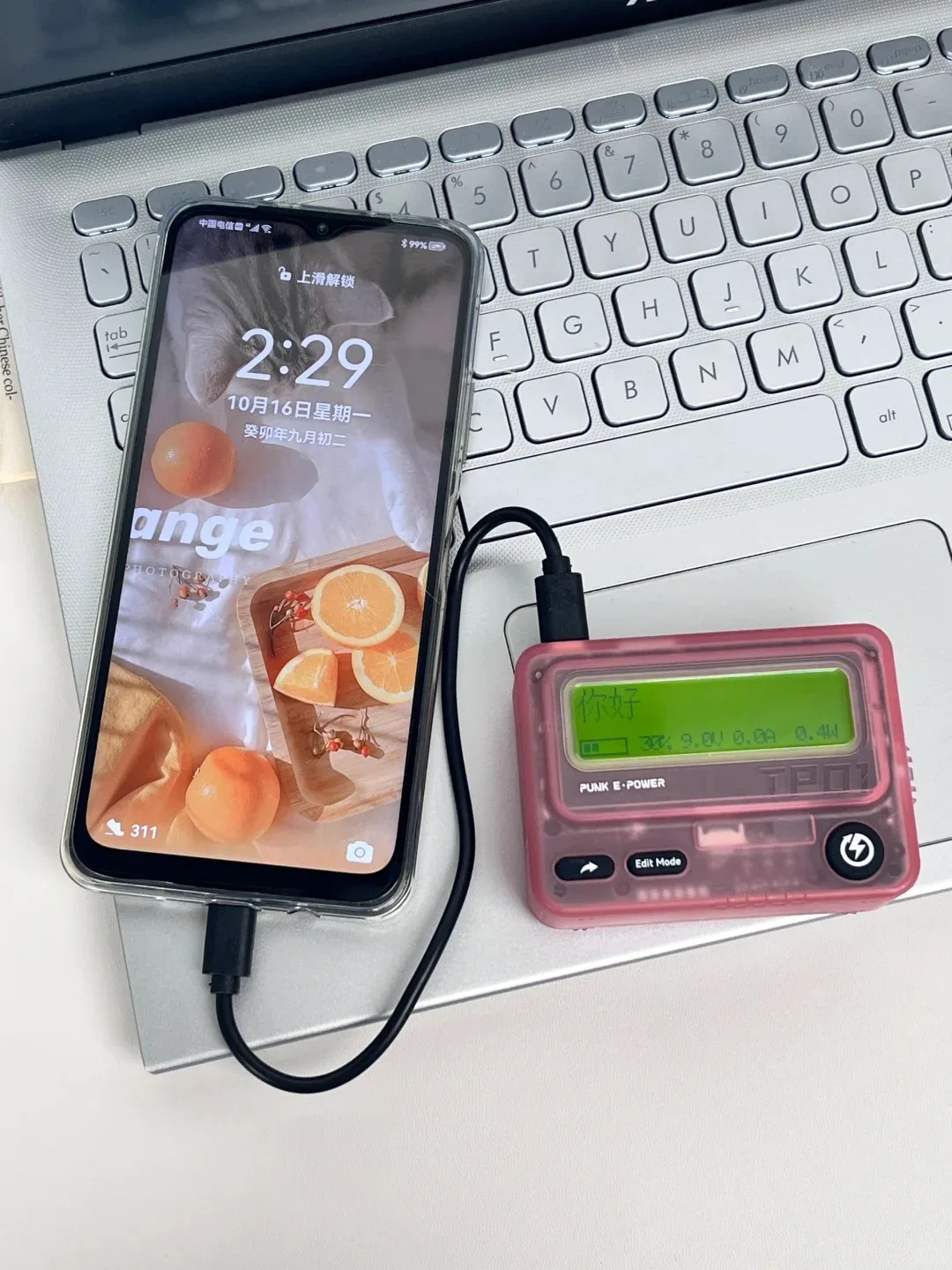 TROZK BB Beeper Mobile Power Bank Starlight สีชมพูโปร่งใส 10000 mAh Retro BP ออกแบบเครื่อง PD30W Fast CHARGING Power Supply