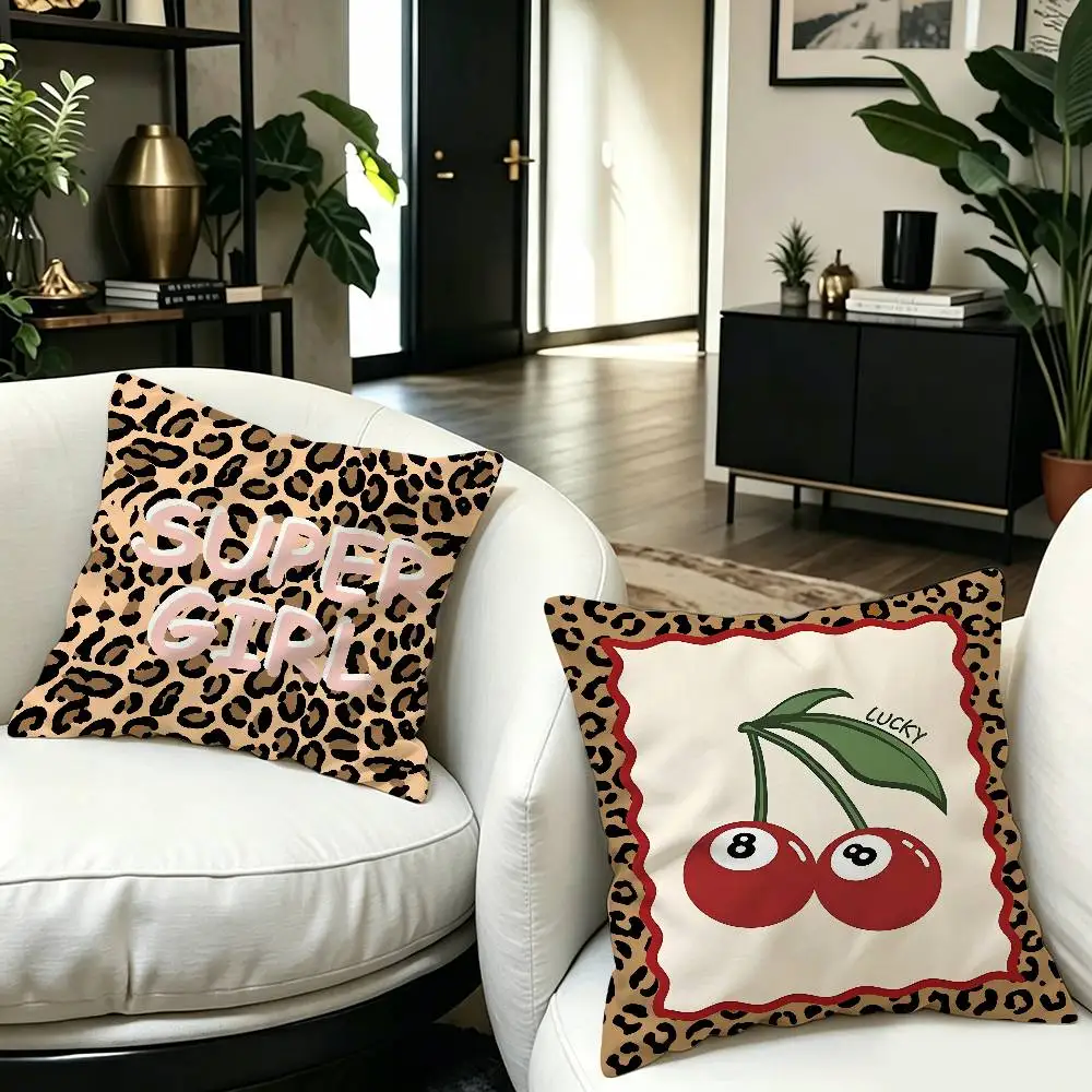 Fashion cool Leopard Print Pillow Anime Pillow Sofa Bed Head Pillow Cover Cushion Cover 45x45 cm Fashion