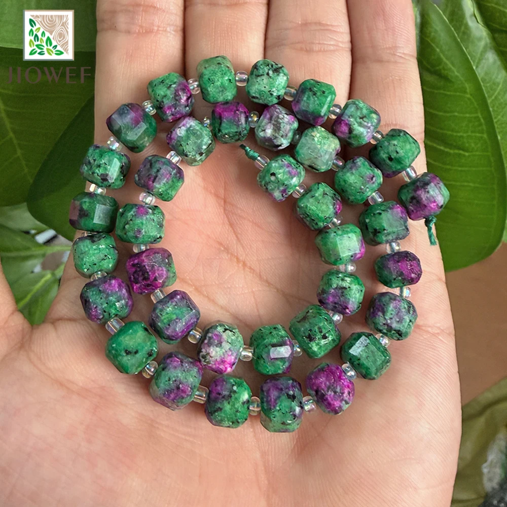 Natural Stone Faceted Cube Epidote Zoisite Tourmaline Beads 5/7/8mm DIY Bracelet Earrings Rings for Jewelry Making 15