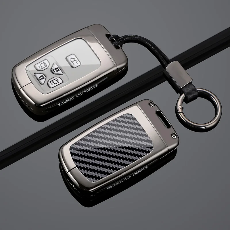 Zinc Alloy Leather Car Key Case Cover For Toyota Alphard Vellfire Previa Estima Isis Noah Voxy Shell Fob Protector Accessories