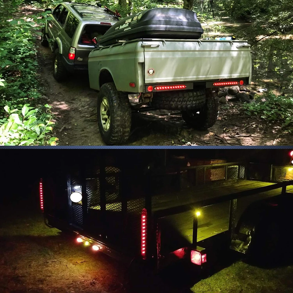 

2 шт. задний фонарь для прицепа, стоп-ворот в сборе, 11 светодиодов, водонепроницаемый тормозной задний фонарь для герметичного прицепа, грузовика, автофургона, UTV, квадроцикла