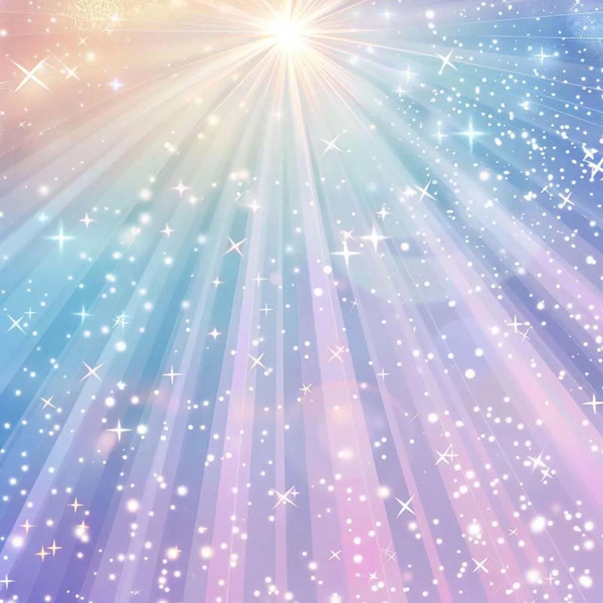 

Allenjoy Pastel Rainbow Colors with Sparkling Stars Backdrop