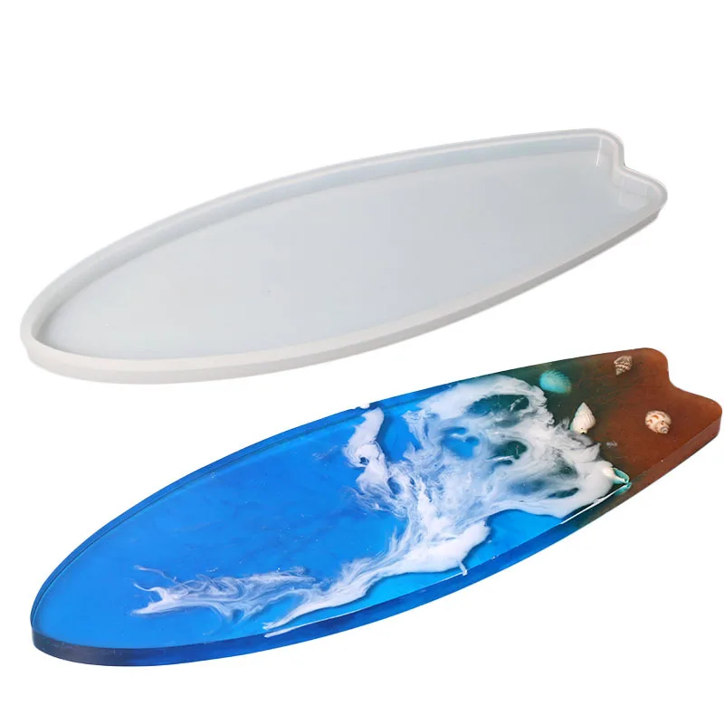 New Surf Skateboard Plate Ornaments Silicone Mold DIY Handmade Mirror Skateboard Coaster Tray Epoxy Resin Silicone Mold