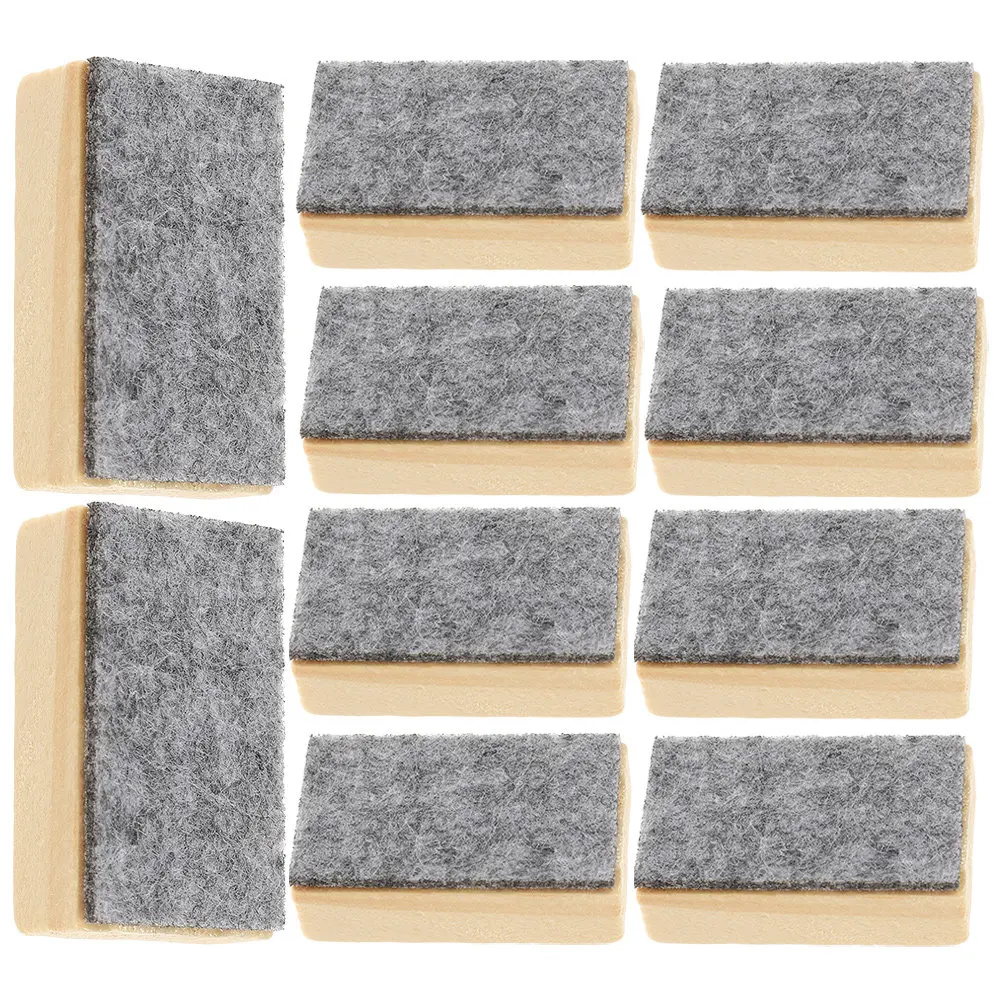 

10Pcs Wooden Chalkboard Erasers Felt Blackboard Chalk Cleaner Dust Free Classroom School Office Supplies Portable Mini Erasers