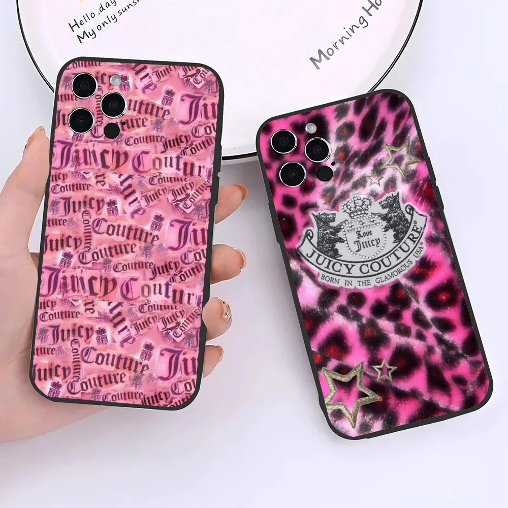 Juicy C- Couture Phone Case Silicone Soft For IPhone 16 15 14 13 12 11 X XR Plus Pro Max Plus