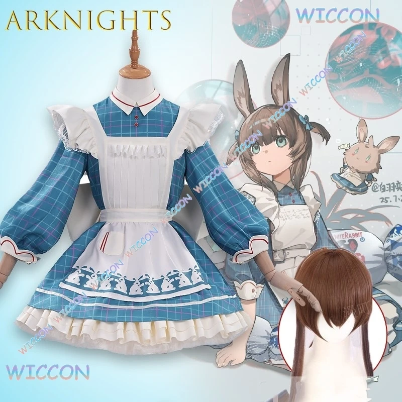 

Mag/Arknights Amiya Cosplay Costume Bunny Girl Dress Set Character Outfit Halloween Complete Set Game Student Role Party