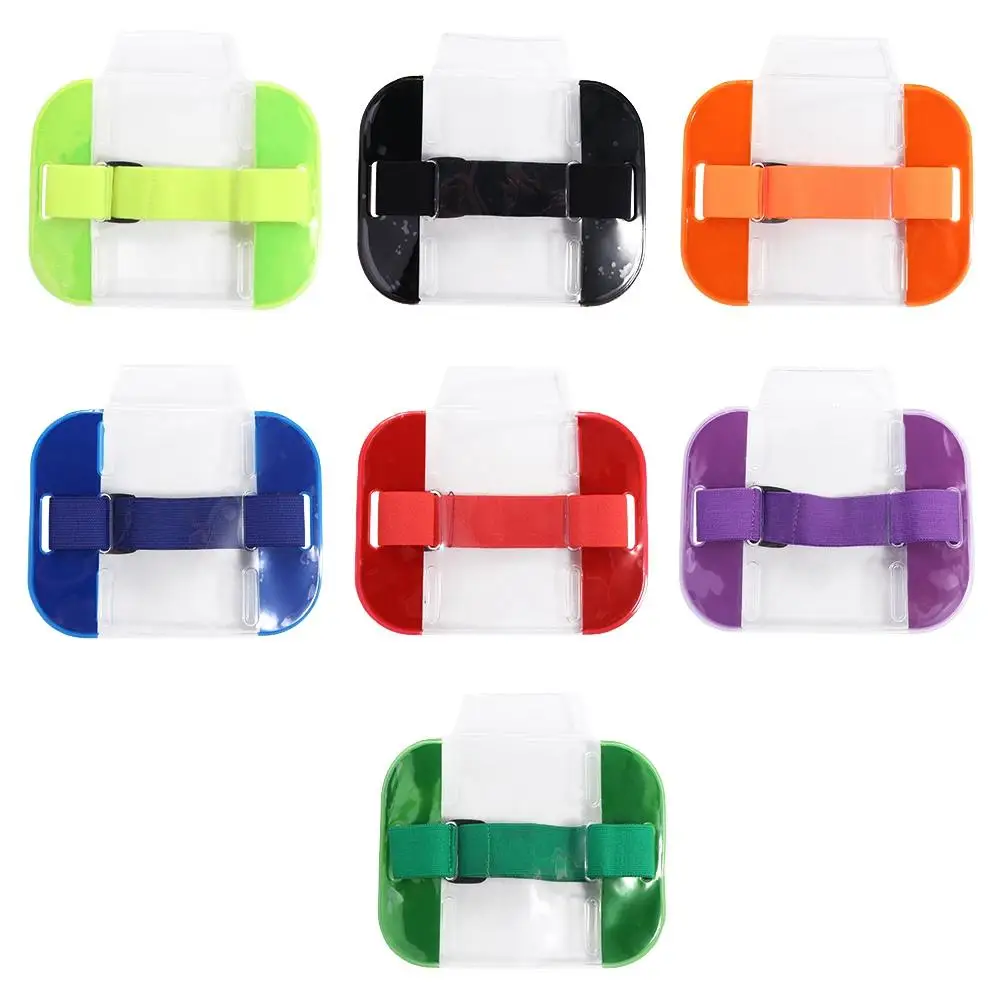 Design Card Bag Arm Elastic Band Bag PVC Men Photo Armband ID Badge Holder Transparent Elastic Arm Band Credit Card Case