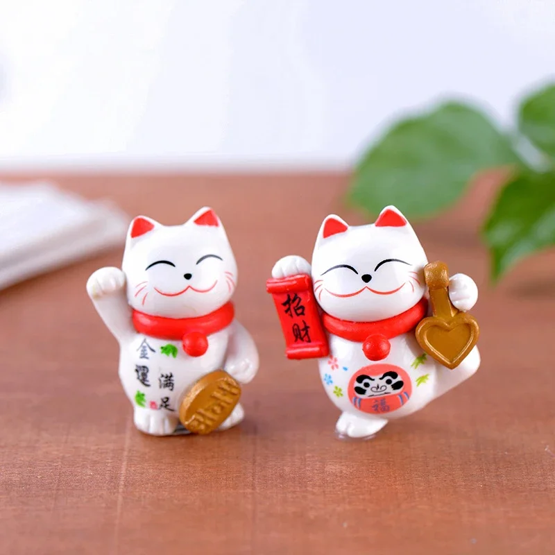 1PCS PVC  Lucky Cat Decoration Cake Decoration Home Decoration Lucky Cat Ornaments Cake PVC Home Car Interior Decoratio