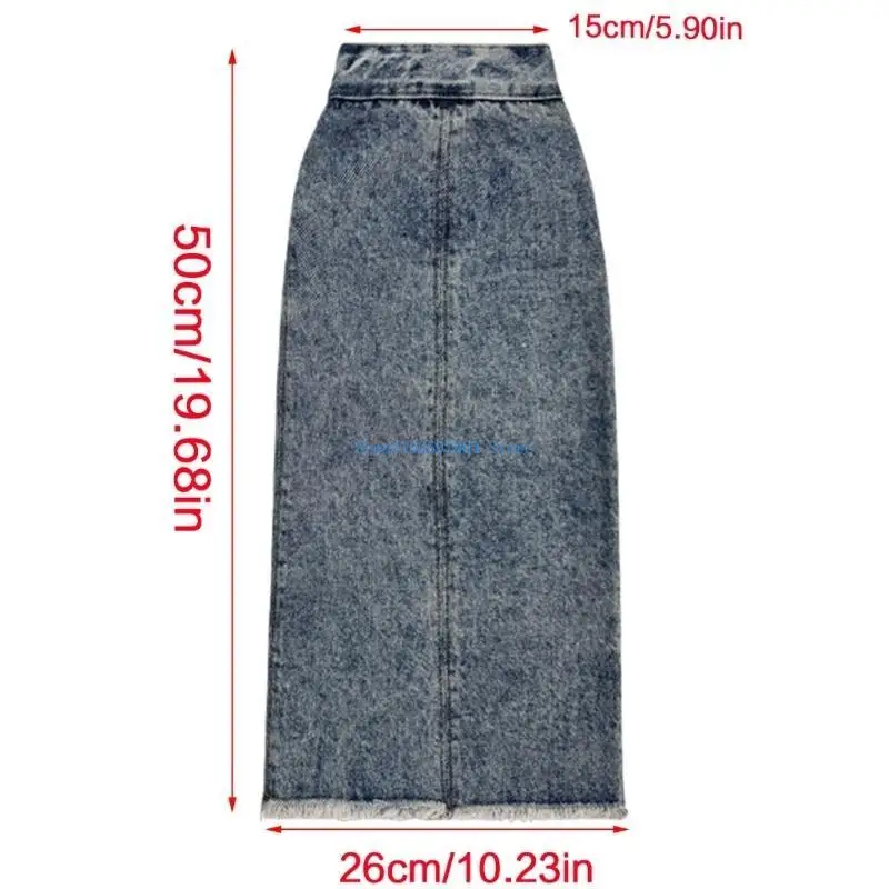 N7YF Distressed Trim Jeans Leg Sleeves with Elastic Cuffs for Women Harajuku Punk Washed Denims Leg Warmer Flared Long Socks