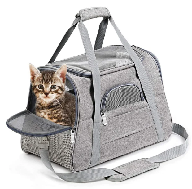 

Medium Puppy and Cats Airline Approved Soft Sided Portable Travel Dog Cat Bag Pet Car Seat Safe Carrier