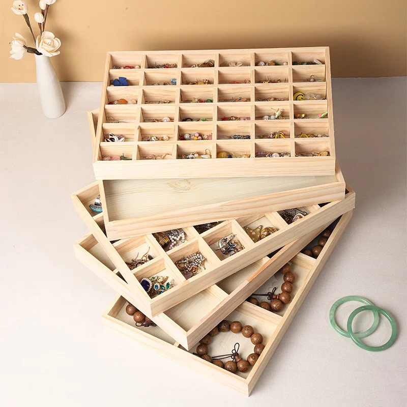 

Solid Wood Necklace Jewelry Display Tray Jewelry Storage Box Bracelet Bracelet Tray Storage Tray 36/12/24 Grids Storage Box