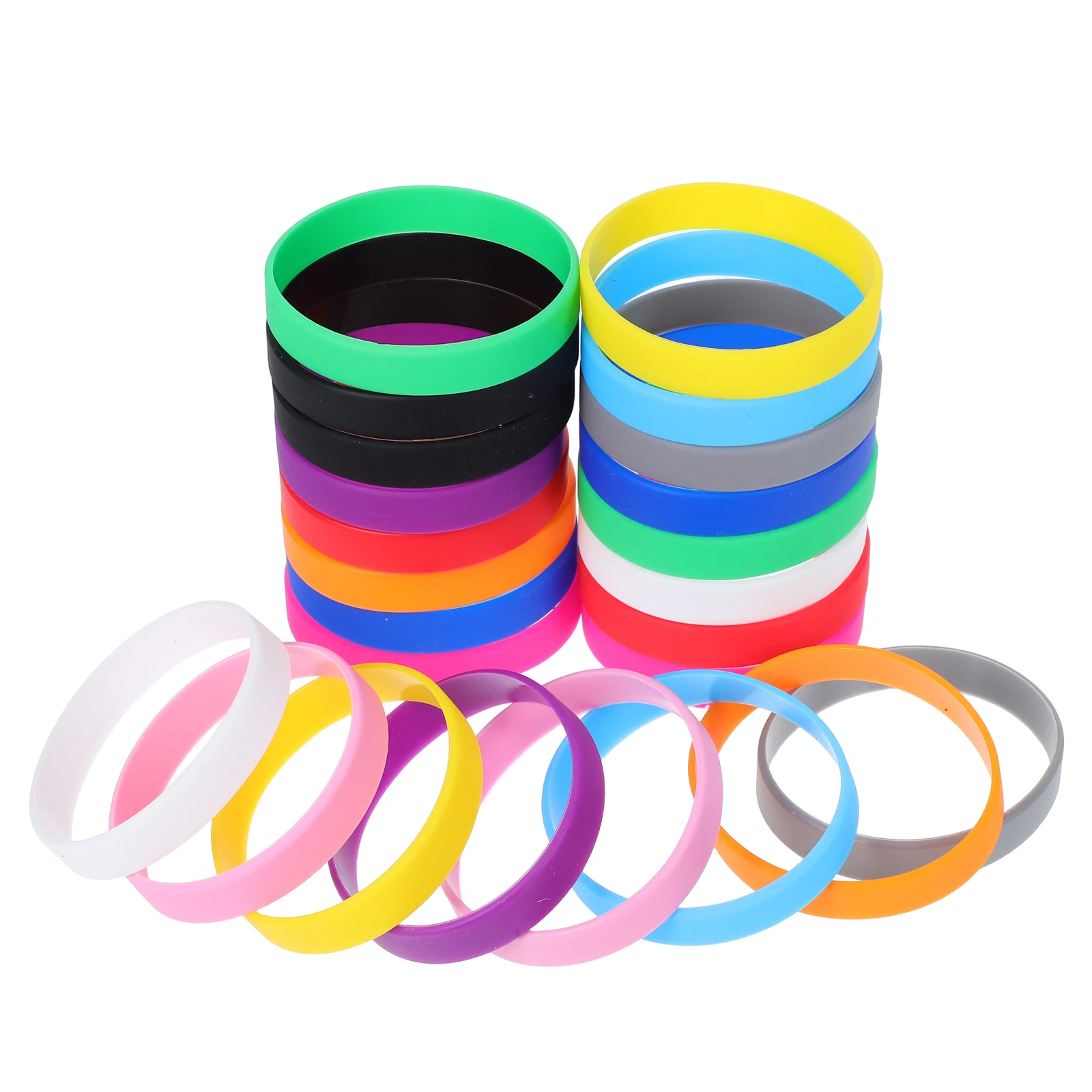 

24 шт. силиконовые браслеты красочные мягкие удобные резиновые браслеты многоразовые браслеты для вечеринок для подростков на свежем воздухе