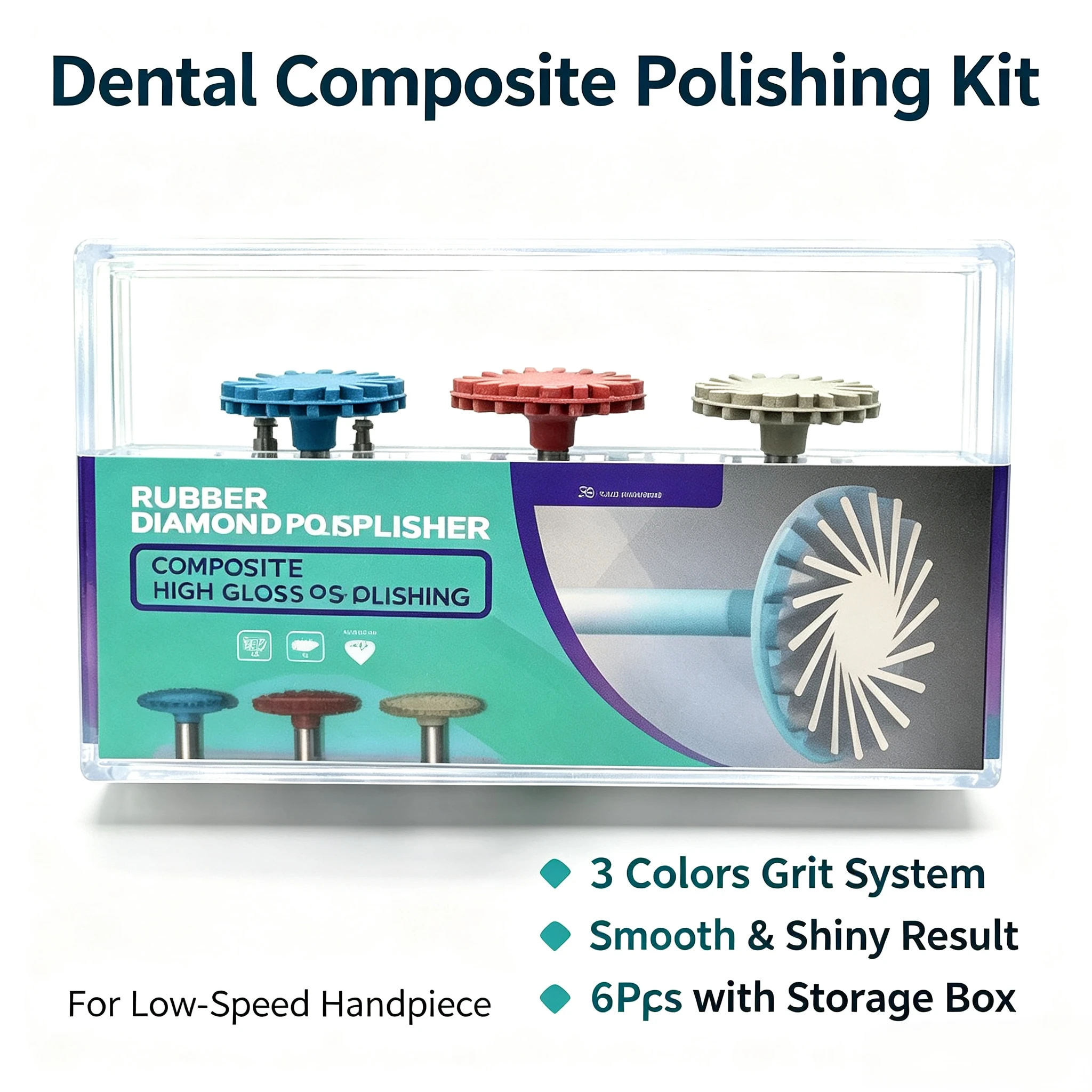 Dental-Prophylaxe-Rad, Gummi-Polier-Sets, Dentalmaterial-Instrumente, Komposit-Sets, verschiedene Zahnarztwerkzeuge
