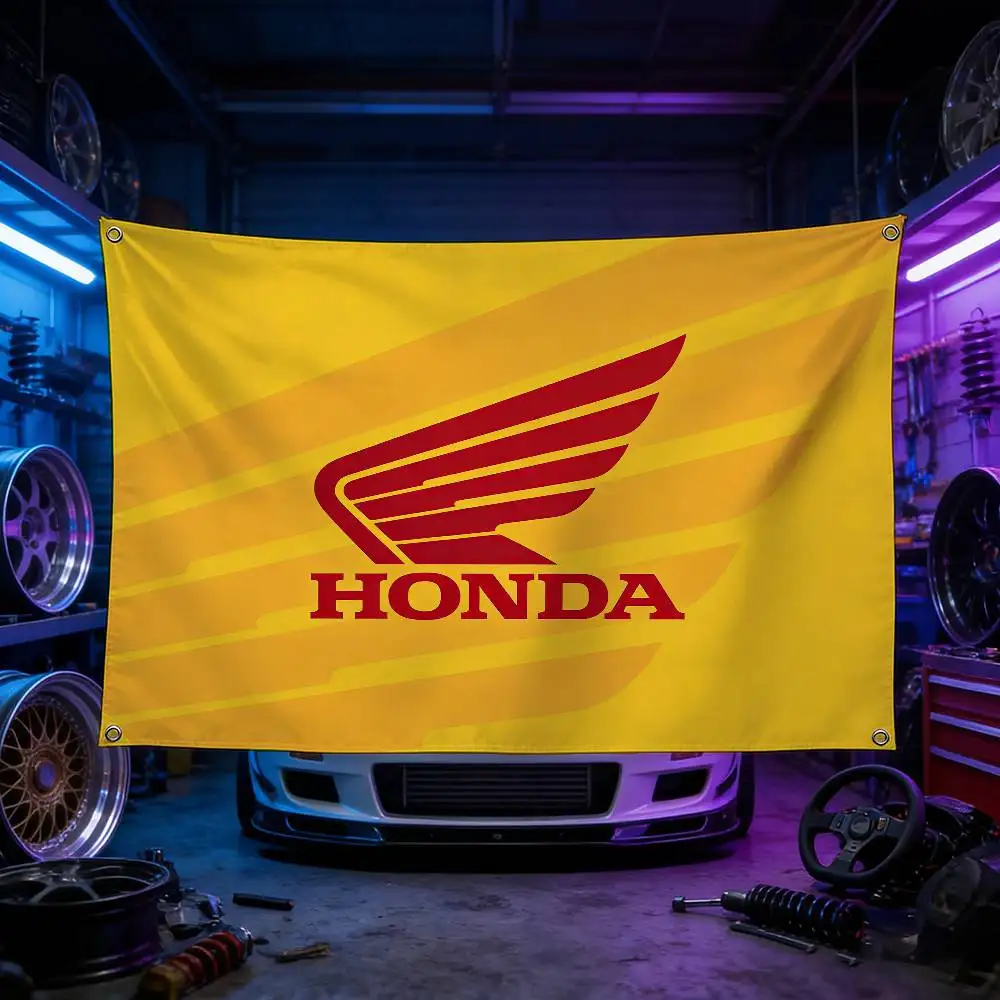 

Декоративный флаг для мотоцикла HONDA, водонепроницаемый, устойчивый к выцветанию, полиэстеровый, для использования в помещении и на открытом воздухе, подвесной флаг