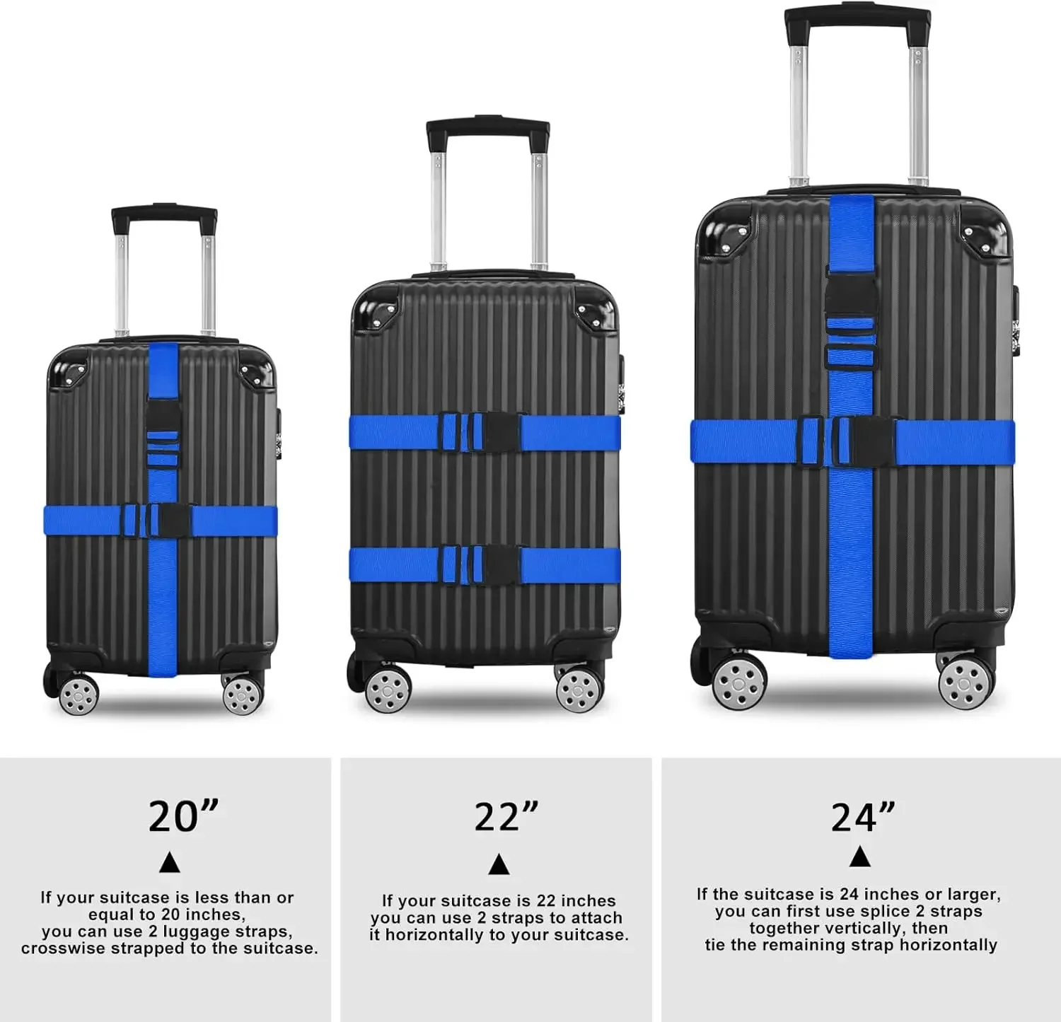 أشرطة آمنة للأمتعة قابلة للتعديل، حزام الأمتعة مع إبزيم للإغلاق، حزام الأمتعة لإغلاق حقيبة السفر، أمان الأمتعة #2