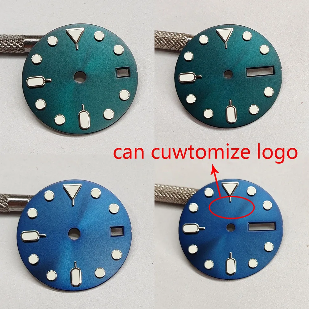 28.5mm NH35/NH36 ダイヤル夜光オレンジグリーンブルーダイヤル NH35 日本製 NH35/NH36 自動巻きムーブメントウォッチモッド用 ロゴカスタマイズ可能