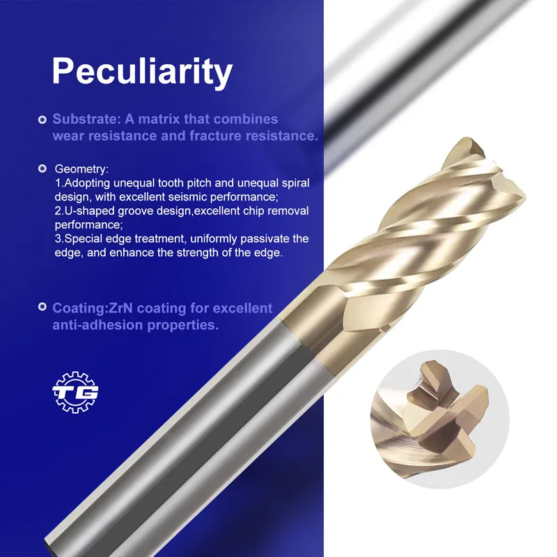 High Performance Machining Tools for TG T40-R4/4 Groove Coated Circular Radius End Mills for Titanium Alloy T40 Series
