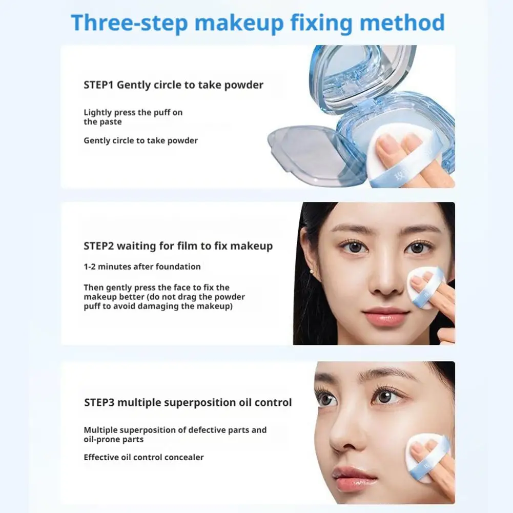 Meisu Makeup Setting Powder, natürliches puderfreies, mattes Ölkontrolle, wasserfestes, langanhaltendes Make-up, erfrischendes, nicht verschmierendes Gesichts-Make-up