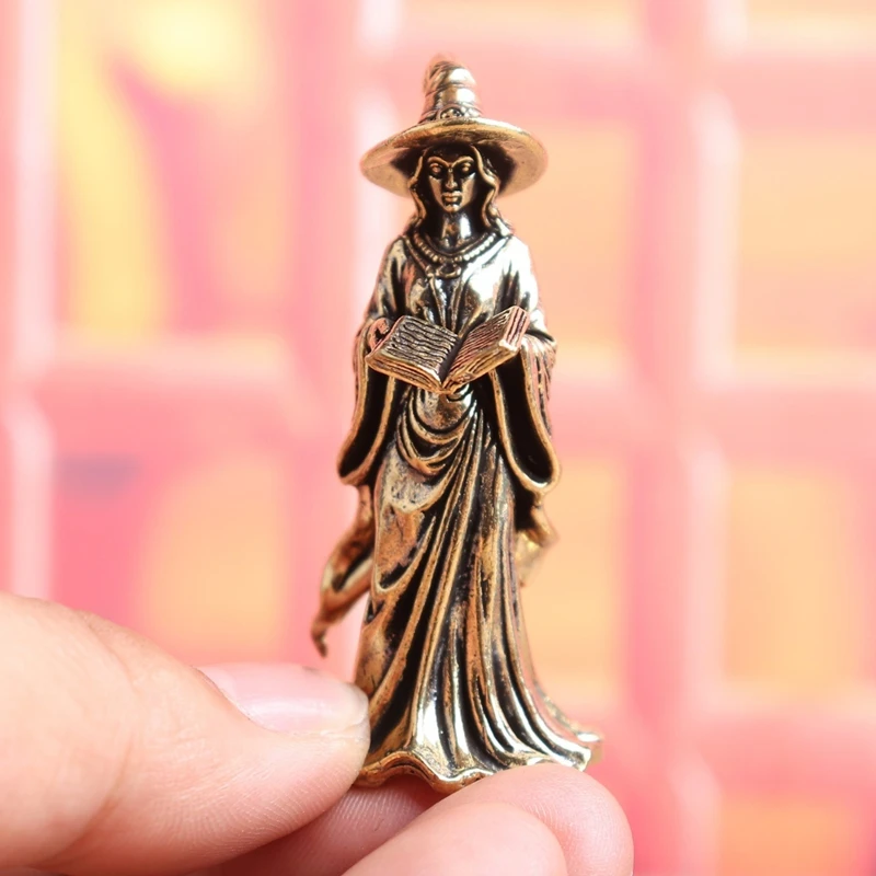 Figurines de sorcières et de docteurs magiques en laiton, miniatures, décorations de bureau, artisanat, accessoires de décoration intérieure