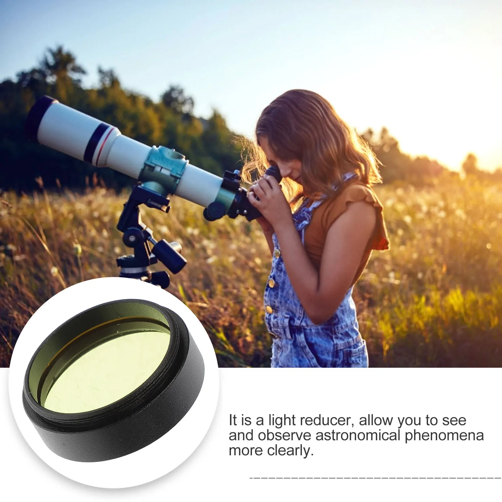 تلسكوب فلكي كوكب تصفية رقيقة جدا مرشح القمر 1.25 بوصة مخفض الضوء ملحقات المراقبة القمرية