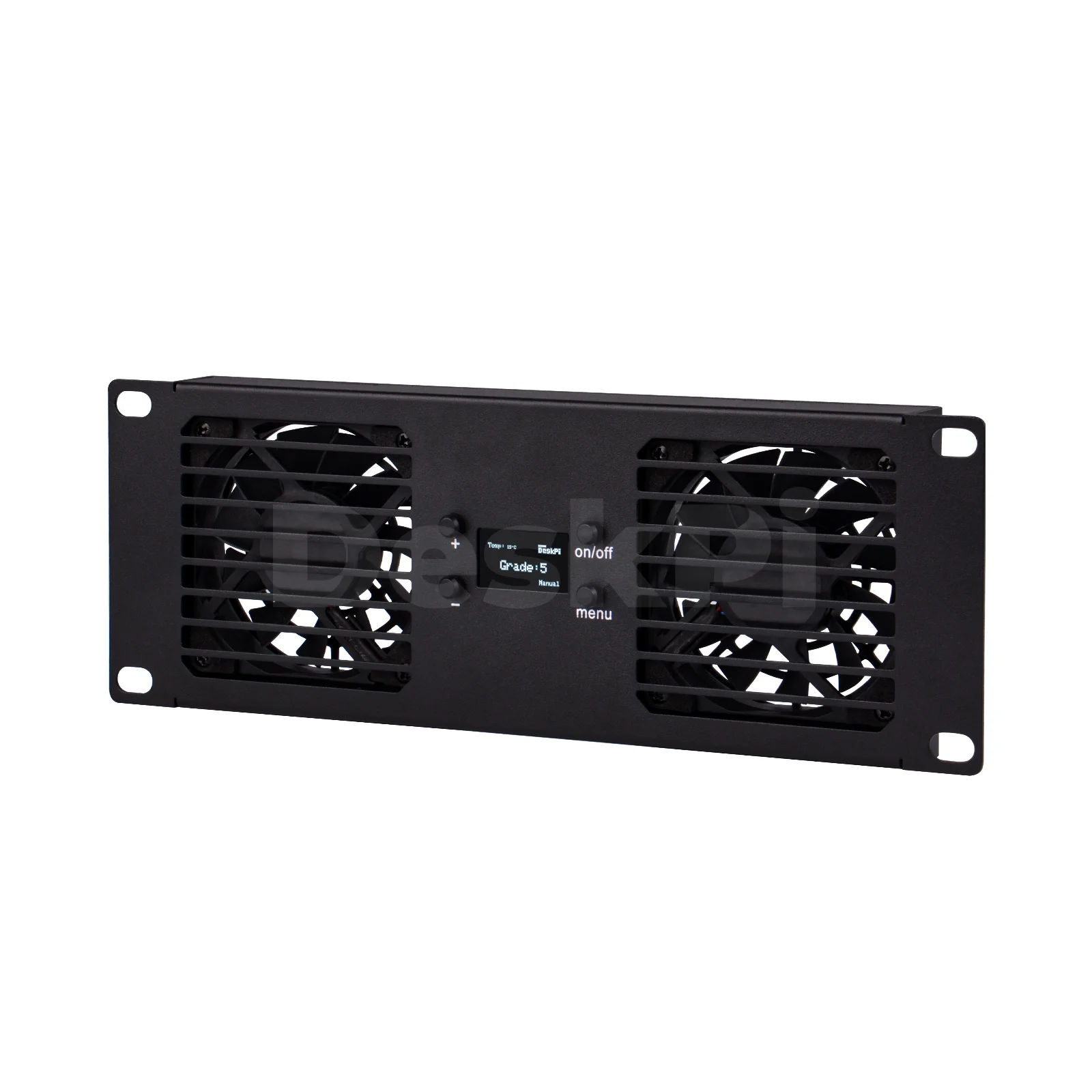 DeskPi RackMate Accessories 10-Inch 2U Dual Cooling Fan Panel for T0/T0-Plus / T1 /T1-Plus / T2 / TL1 Server Cabinets
