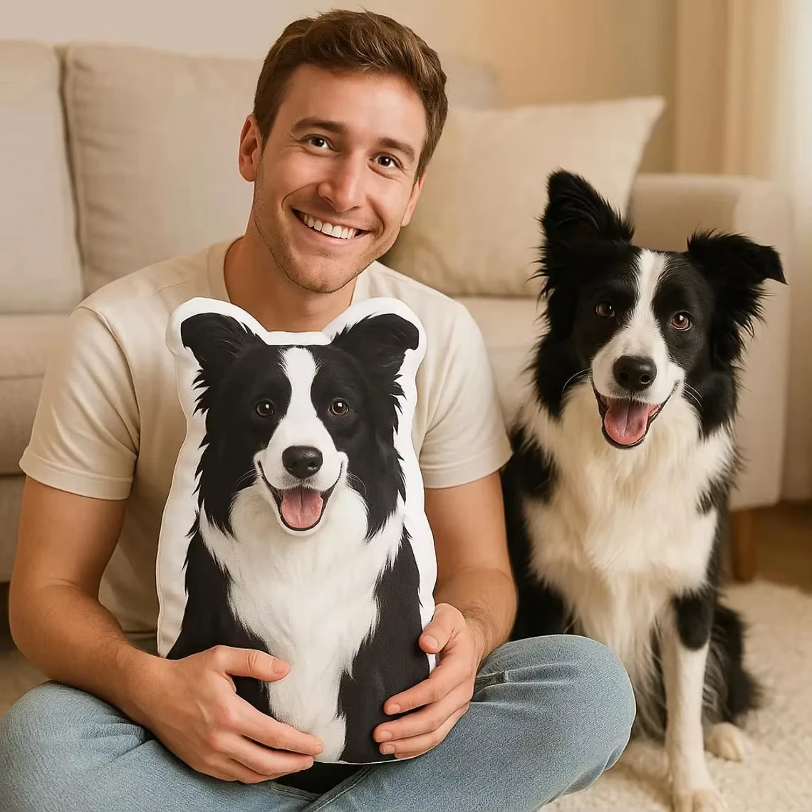 Personalized Funny Pet Pillow Custom Dog Cat Abstract Photo Cushion Home Decor Throw Seat Gift for Lover