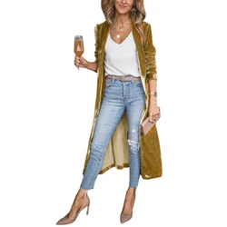 Blazer feminino de veludo dourado manga comprida, jaqueta pequena, corte 3D, casacos de escritório, casaco elegante, moda quente