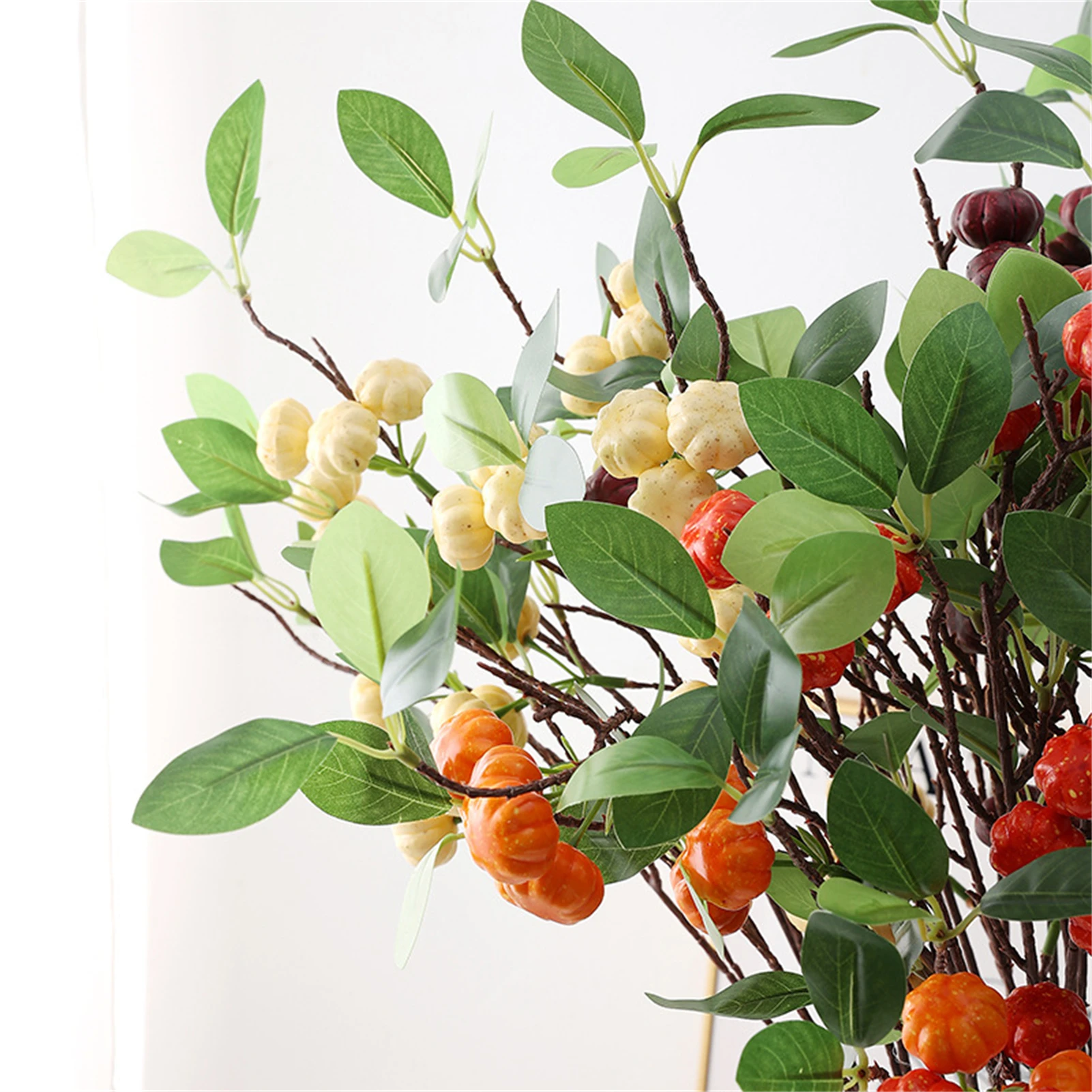 

Artificial Pumpkin Branch Ornament Indoor Outdoor Decorative Bouquets 2025 Christmas Thanksgiving Harvest Festival Decorations