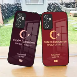 Turkey Passport Phone Case for Samsung S24 Ultra S23 S22 S20 Fe S21 Plus Galaxy A54 A34 A24 A53 M54 Note 20 Back Cover