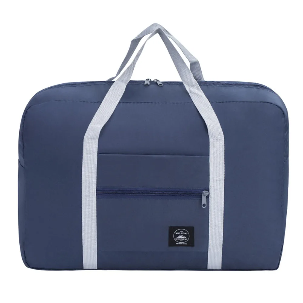 

Durable Polyester Travel Handbag Large Capacity Solid Color Hand Luggage Shoulder Bag Waterproof Foldable Duffle Bag Women&Men