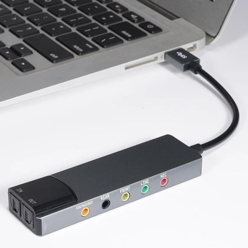 USB External Sound Sound Card with Aluminum Housing for Enhances Durability