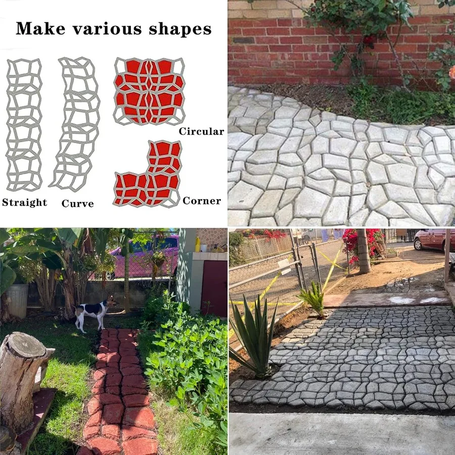 Walk Maker Pathmate Steinleisten Pflaster Pflaster Betonformen Trittstein Pflaster Walk Way Form für Terrasse Rasen Garten groß