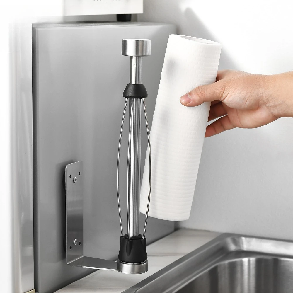 

Специальный держатель для бумажных полотенец для шкафов, настенный, без сверления, для кухни, держатель для салфеток, настенный органайзер для кухонных бумажных полотенец.