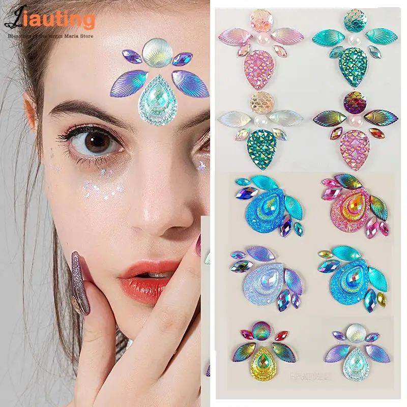 

3D Crystal Tattoo Sticker Drill Stickers Eyes Sticker Party Face Stickers Decoration Diamond Masquerade Makeup Temporary Tattoo