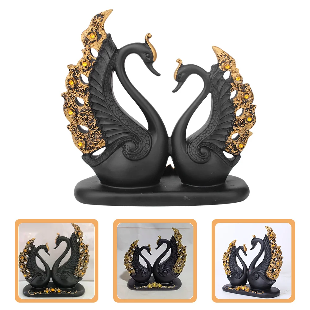 

Small Resin Couple Swan Decor Garden Outdoor Statue for Yard Lawn Holiday Home Christmas Decoration Realistic Garden Swan