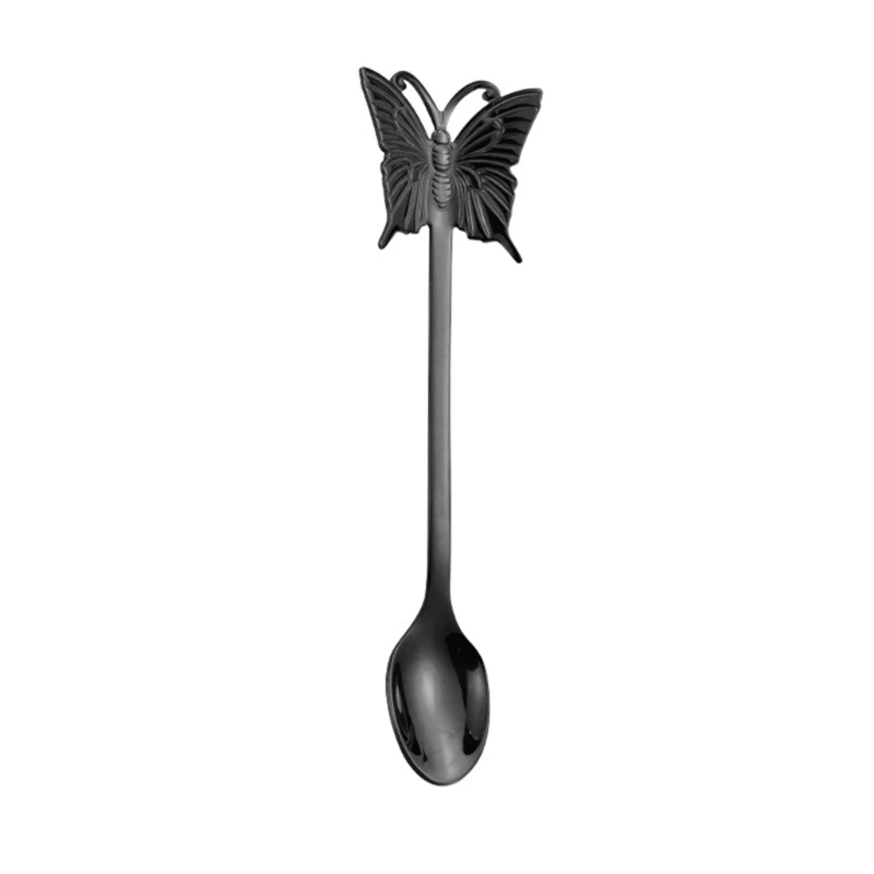 2 PCS Appetizers Cake Fruit Fork Butterfly Shaped Cake Spoon for Tasting Dessert