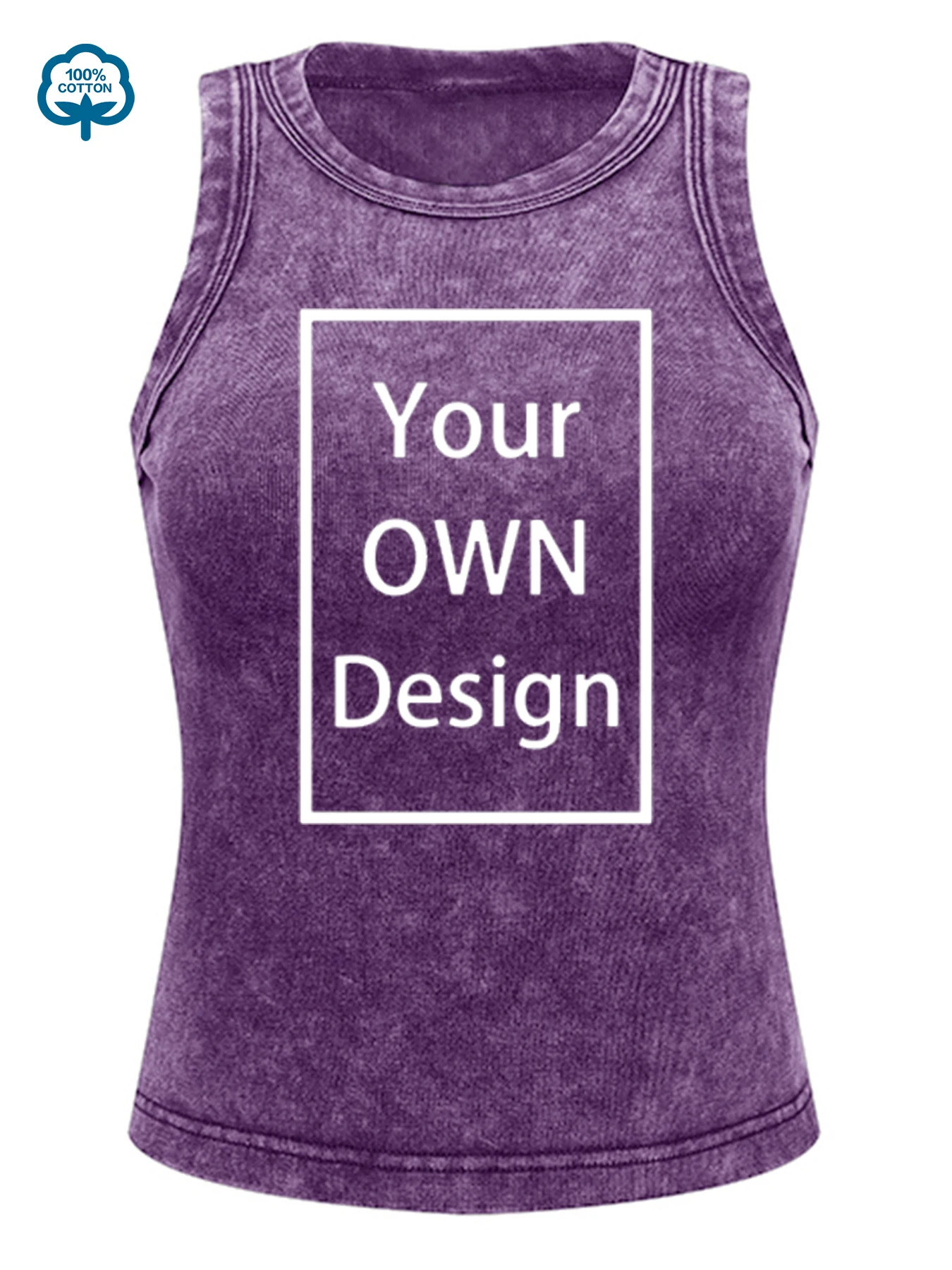 DIY Customized The Logo Or Text Women Washed Vest Casual Cotton Sleeveless Top Soft Fashion Singlet Summer Y2K Woman Clothing