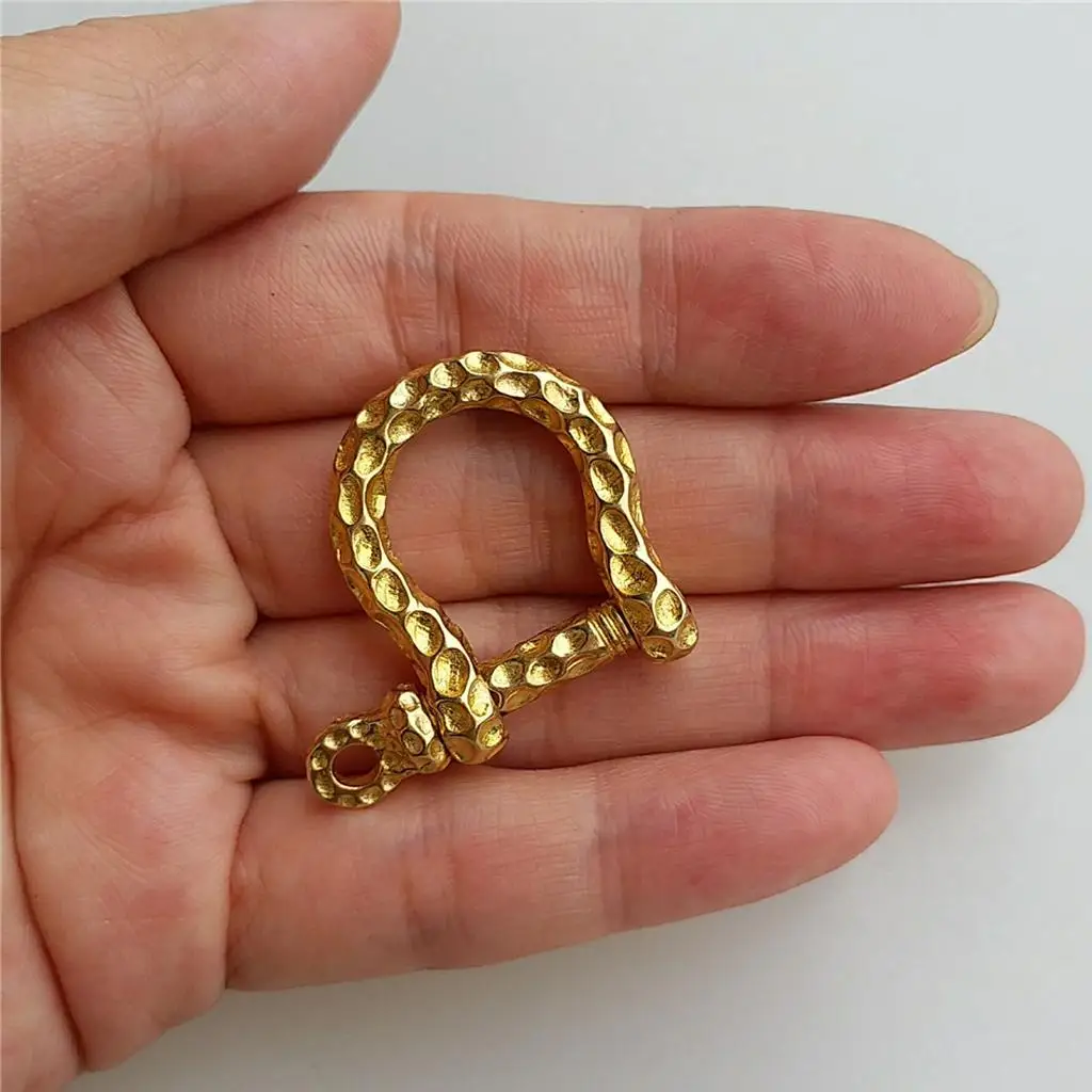 Pure Copper Horseshoe Belt Buckle D Ring Shackle Gold Buckle for Boat Accessories Decoration and DIY Crafts