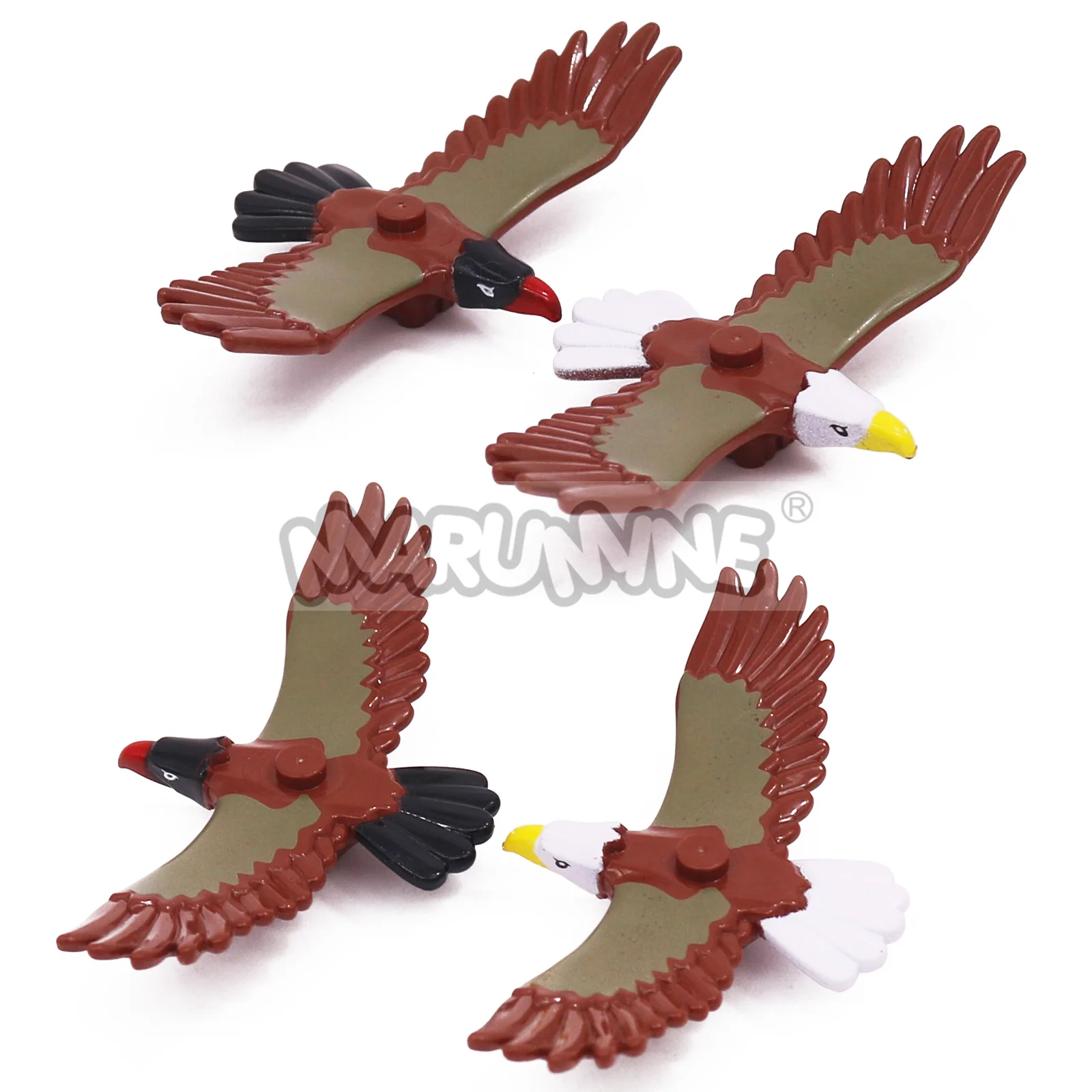 MARUMINE 6 sztuk MOC zwierzęta orzeł klocki części kompatybilne z 7172 DIY budowa cegły w dżungli zestaw modeli do składania akcesoria