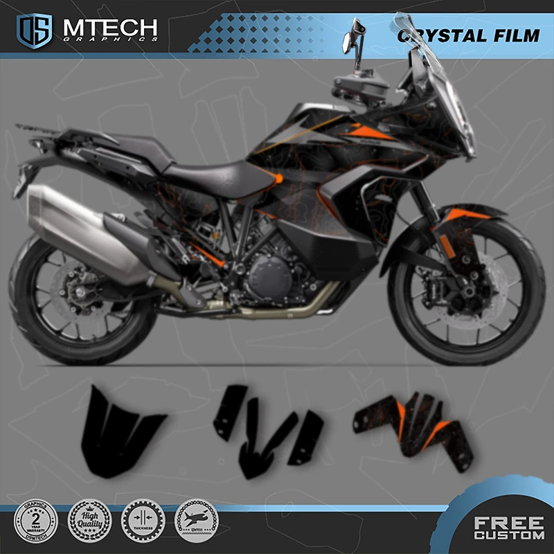 DSMTECH Custom Motorcycle Graphics Decal Stickers Kits For KTM 2021 2022 2023 ADV 790 1290 R S 005
