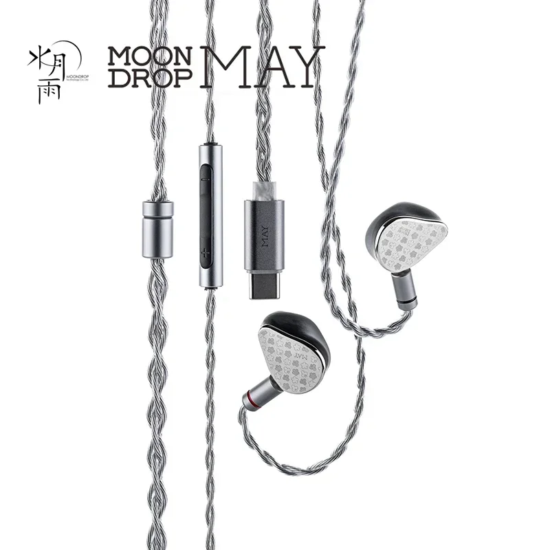 MOONDROP MAY DSP Type-C In-Ear Earphone Dynamic+Planar Driver Hybrid Monitor Online Interactive Detachable Cable HiFi Earbuds