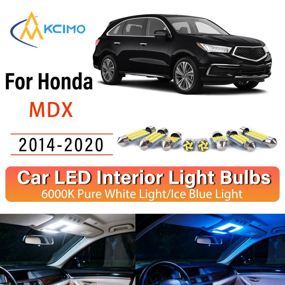 Kit d'éclairage intérieur LED à lueur persistante Plug & Play pour MDX 2014-2020 2015 – Remplacement des lampes de dôme, de lecture, de coffre et de habitacle – Amélioration