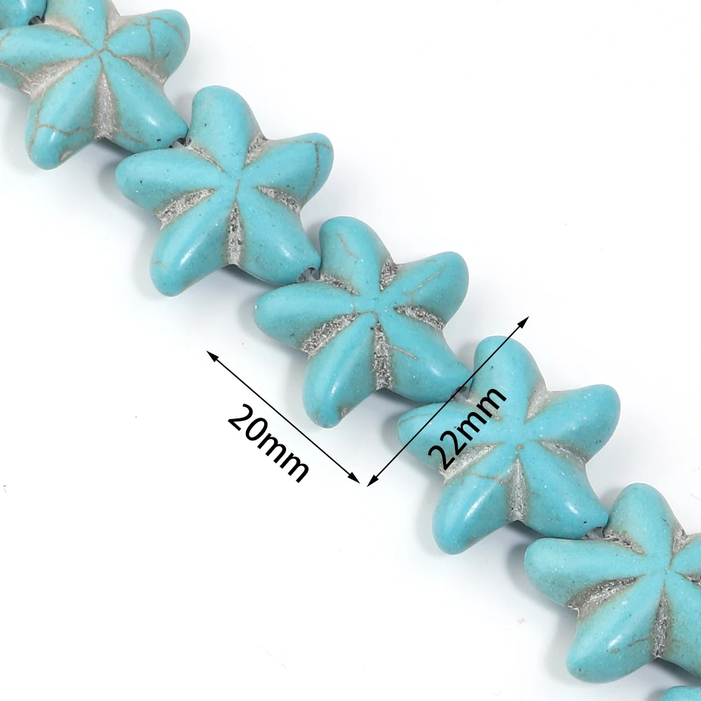 1 Strand Starfish Shape Turquoise Beads Natural Stone Beads Loose Spacer Beads For DIY Jewelry Making Bracelet Necklace