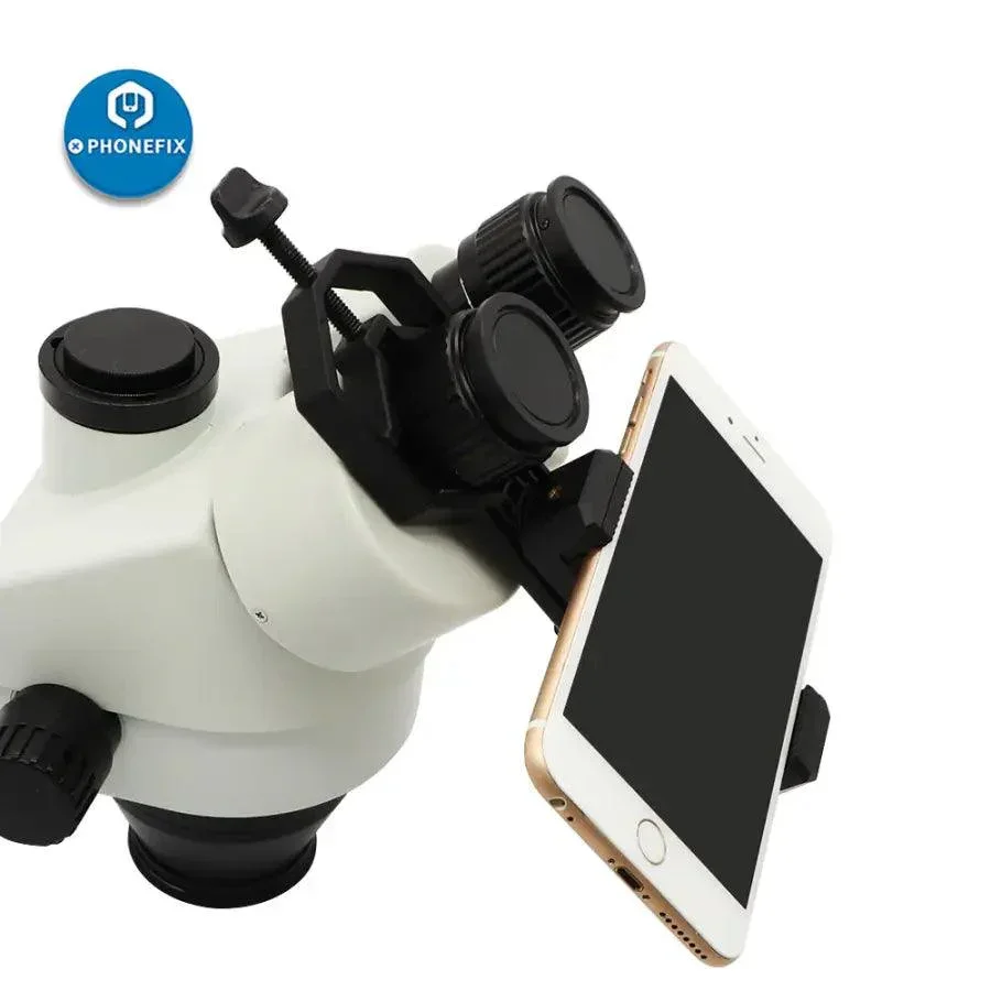 Universal Cell Phone Adapter Clip Mount Trinocular Microscope Telescope Adjustable Smartphone Holder for Image and Video Capture